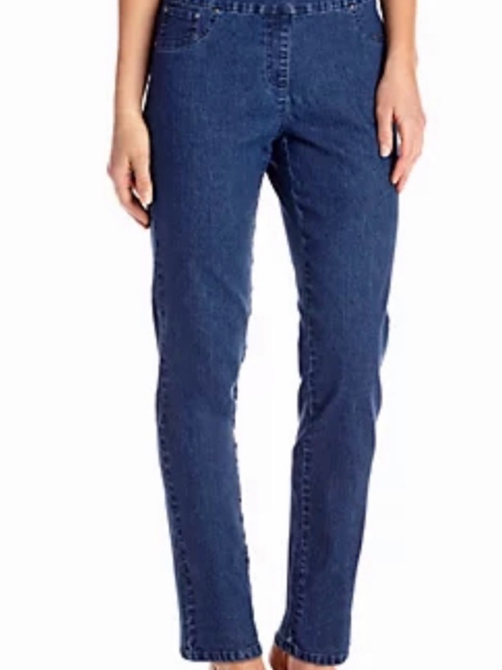 Ruby Rd Woman Pull On Slimming Contour Jeans Rise 11” Inseam 29” Size 10 NWT